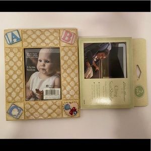 3D Baby "ABC" Picture Frame by DECOREL 3.5x5. & eddie bauer sun car shade Lot
